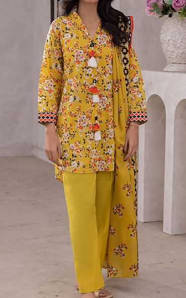 Zellbury Mustard Lawn Suit | Pakistani Lawn Suits- Image 1