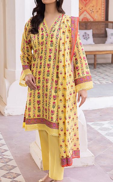 Zellbury Yellow Lawn Suit | Pakistani Lawn Suits- Image 1