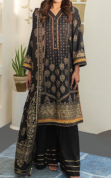 Zellbury Black Lawn Suit | Pakistani Lawn Suits- Image 1