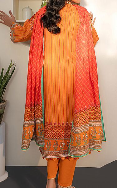 Zellbury Bright Orange Lawn Suit | Pakistani Lawn Suits- Image 2