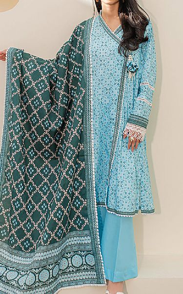 Zellbury Baby Blue Lawn Suit | Pakistani Lawn Suits- Image 1