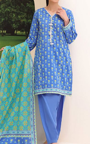Zellbury Blue Lawn Suit | Pakistani Lawn Suits- Image 1