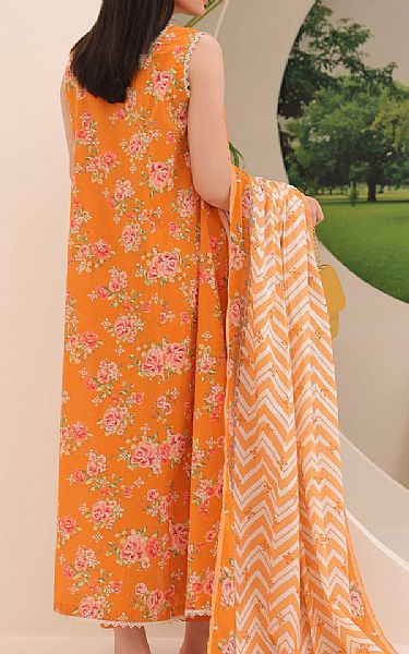 Zellbury Orange Lawn Suit | Pakistani Lawn Suits- Image 2