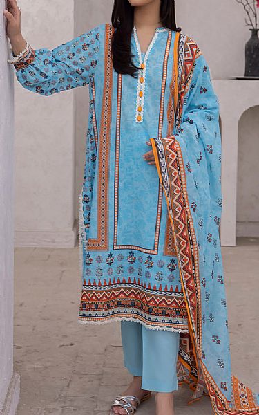 Zellbury Light Blue Lawn Suit | Pakistani Lawn Suits- Image 1