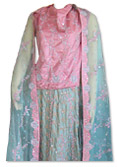 Pink/Light Green Silk Lehnga - Pakistani Wedding Dress