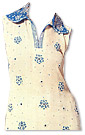 White/Blue Chiffon Suit - Indian Semi Party Dress