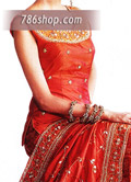 Red Silk Lehnga- Pakistani Party Wear Dress