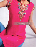Hot Pink/Blue Silk Suit- Pakistani Formal Designer Dress
