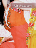 Orange/Pink Chiffon Trouser Suit- Pakistani Party Wear Dress