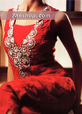 Red Pure Silk Suit- Pakistani Formal Designer Dress