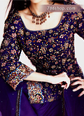 Blue Silk Suit - Pakistani Formal Designer Dress