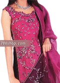 Hot Pink/Maroon Chiffon Suit- Pakistani Party Wear Dress