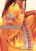 Yellow Jamawar Silk Suit- Pakistani Formal Designer Dress