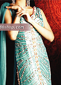 Turquoise Silk Lehnga- Pakistani Formal Designer Dress