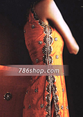 Orange Silk Trouser Suit- Pakistani Formal Designer Dress