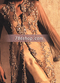 Golden Schmooze Silk Suit- Pakistani Formal Designer Dress