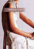 White Silk Trouser Suit- Pakistani Formal Designer Dress