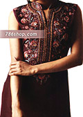 Dark Brown/Hot Pink Silk Suit- Pakistani Formal Designer Dress