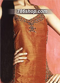 Rust Silk Trouser Suit- Pakistani Party Wear Dress