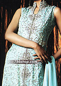 Turquoise Silk Suit - Pakistani Formal Designer Dress
