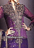 Purple Jamawar Chiffon Suit- Pakistani Formal Designer Dress