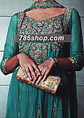 Teal Green Chiffon Suit - Pakistani Formal Designer Dress