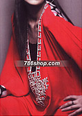 Red Schmooze Silk Suit - Pakistani Party Wear Dress