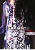 Navy Blue/Black Chiffon Suit- Pakistani Formal Designer Dress