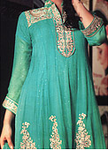 Sea Green Chiffon Suit - Pakistani Formal Designer Dress