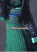 Sea Green/Blue Jamawar Chiffon Suit- Pakistani Party Wear Dress