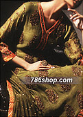 Mehdi Green Silk Suit- Pakistani Formal Designer Dress