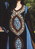 Black/Turquoise Chiffon Suit  - Pakistani Formal Designer Dress