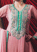 Tea Pink Jamawar Chiffon Suit - Pakistani Formal Designer Dress