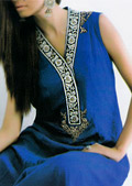 Royal Blue Chiffon Suit- Pakistani Formal Designer Dress