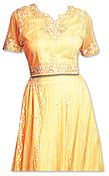 Golden Chiffon Lehnga- Pakistani Wedding Dress