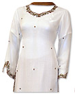 White/Brown Chiffon Suit- Indian Dress