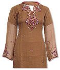 Brown/Hot Pink Chiffon Suit- Indian Semi Party Dress