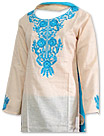 Skin /Turquoise Cotton Khaddar Suit- Pakistani Casual Clothes