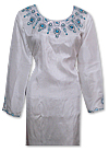 White Raw Silk Suit- Indian Semi Party Dress