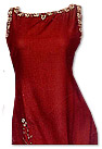 Maroon Raw Silk Trouser Suit- Indian Semi Party Dress