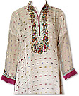 Off-white Chiffon Jamawar Suit- Indian Semi Party Dress