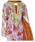 Red/white Crinkle Chiffon Suit   - Pakistani Casual Clothes