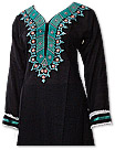 Black/Sea Green Khaddar Suit - Pakistani Casual Clothes