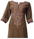 Brown Chiffon Suit - Indian Semi Party Dress