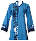 Turquoise Cotton Khaddar Suit - Pakistani Casual Dress