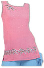 Pink/Sky Blue Chiffon Trouser Suit- Indian Dress
