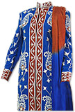 Royal Blue/Brown Sherwani Suit- Pakistani Bridal Dress