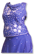 Blue Katan Silk Lehnga- Pakistani Bridal Dress