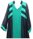 Black /Sea Green Chiffon Suit - Indian Semi Party Dress