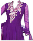 Dark Purple Chiffon Suit- Indian Semi Party Dress